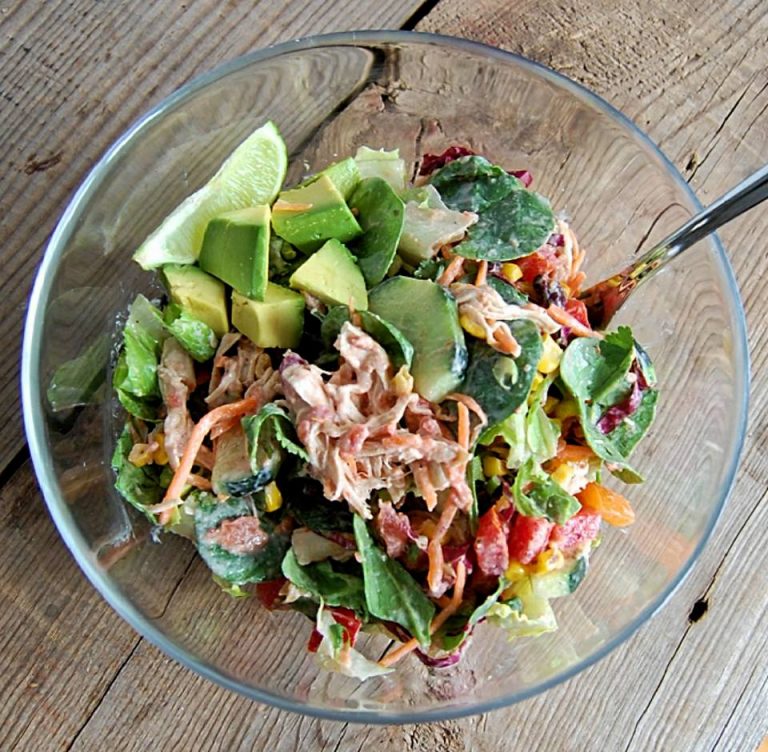 Eat Clean Mexican Salad with Creamy Salsa Dressing! Clean Food Crush