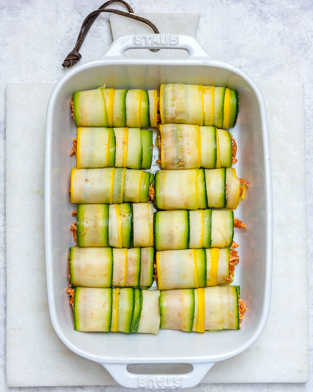 Clean Eating Zucchini Chicken Enchilada RollUps are Heaven! Clean