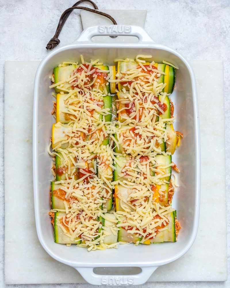 Clean Eating Zucchini Chicken Enchilada RollUps are Heaven! Clean