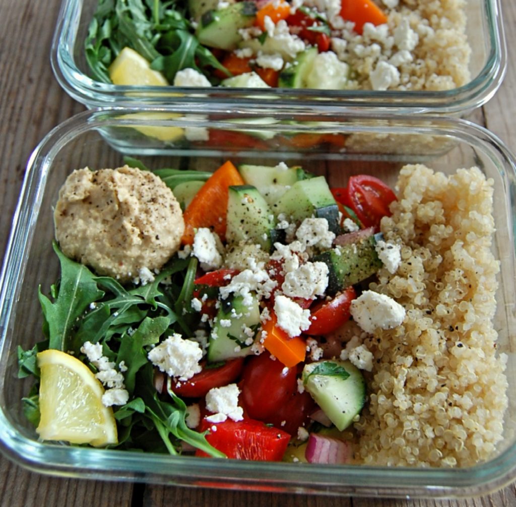 Mediterranean Hummus Prep Salads Clean Eating Recipe