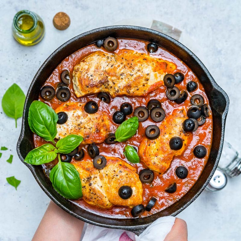 Eat Clean One-Pan Mediterranean Chicken in Fresh Tomato Sauce! | Clean ...
