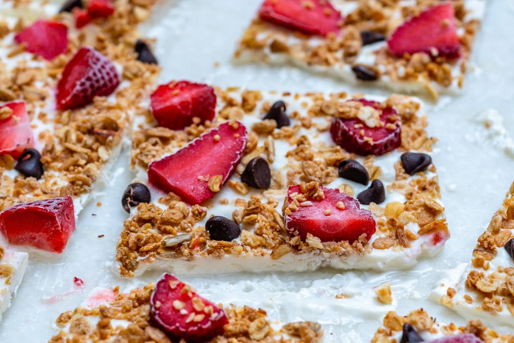 Strawberry Chocolate Chip Granola Yogurt Bark Healthy Recipe