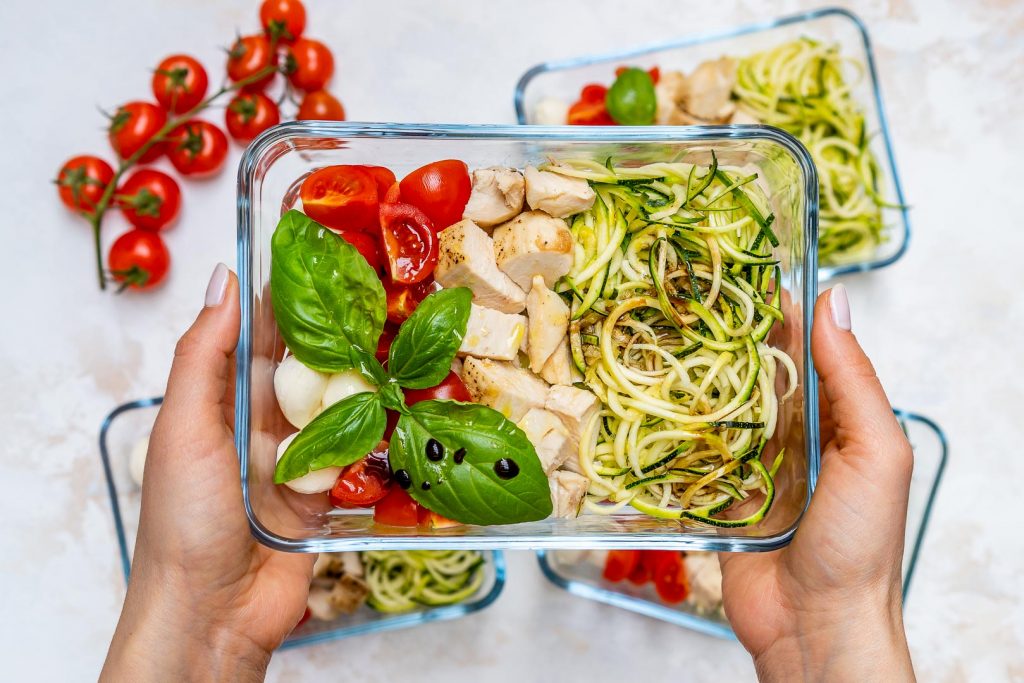 Caprese Chicken Zoodles for Meal Prep