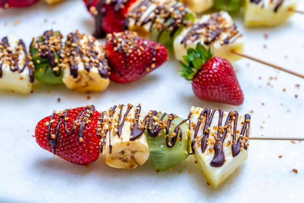 Clean Banana Split Kabobs