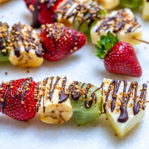 Clean Banana Split Kabobs