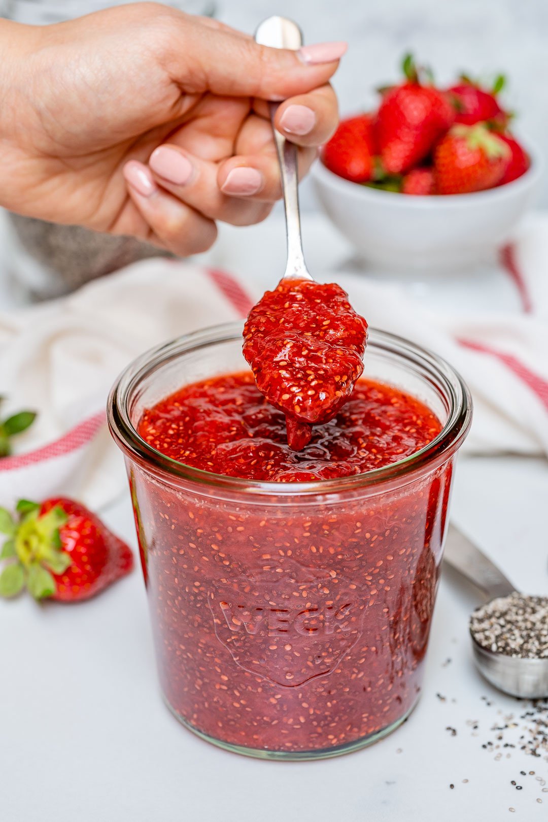 Healthy Chia Seed Strawberry Jam Ingredients