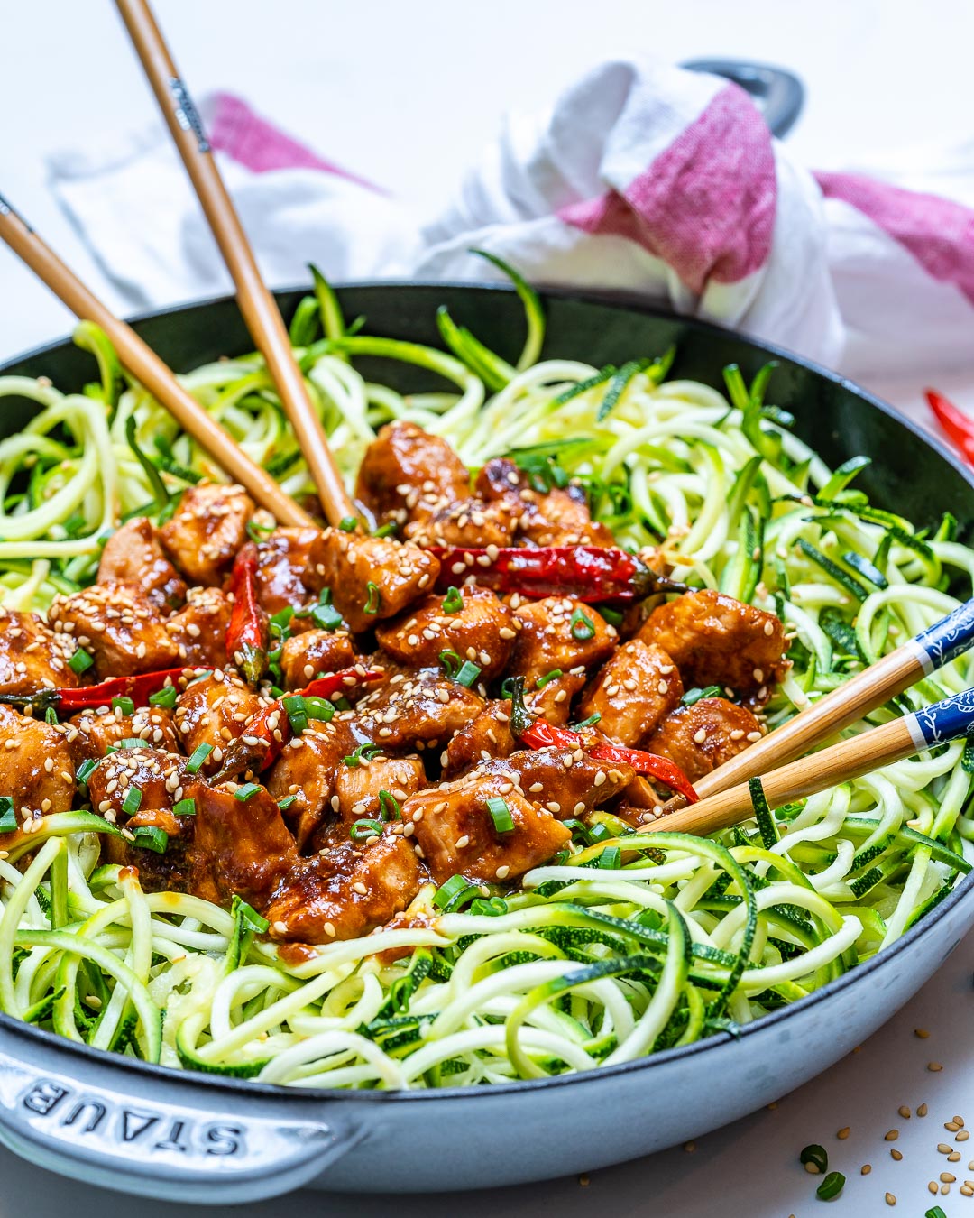 Clean Recipe Kung Pao Chicken Zoodles