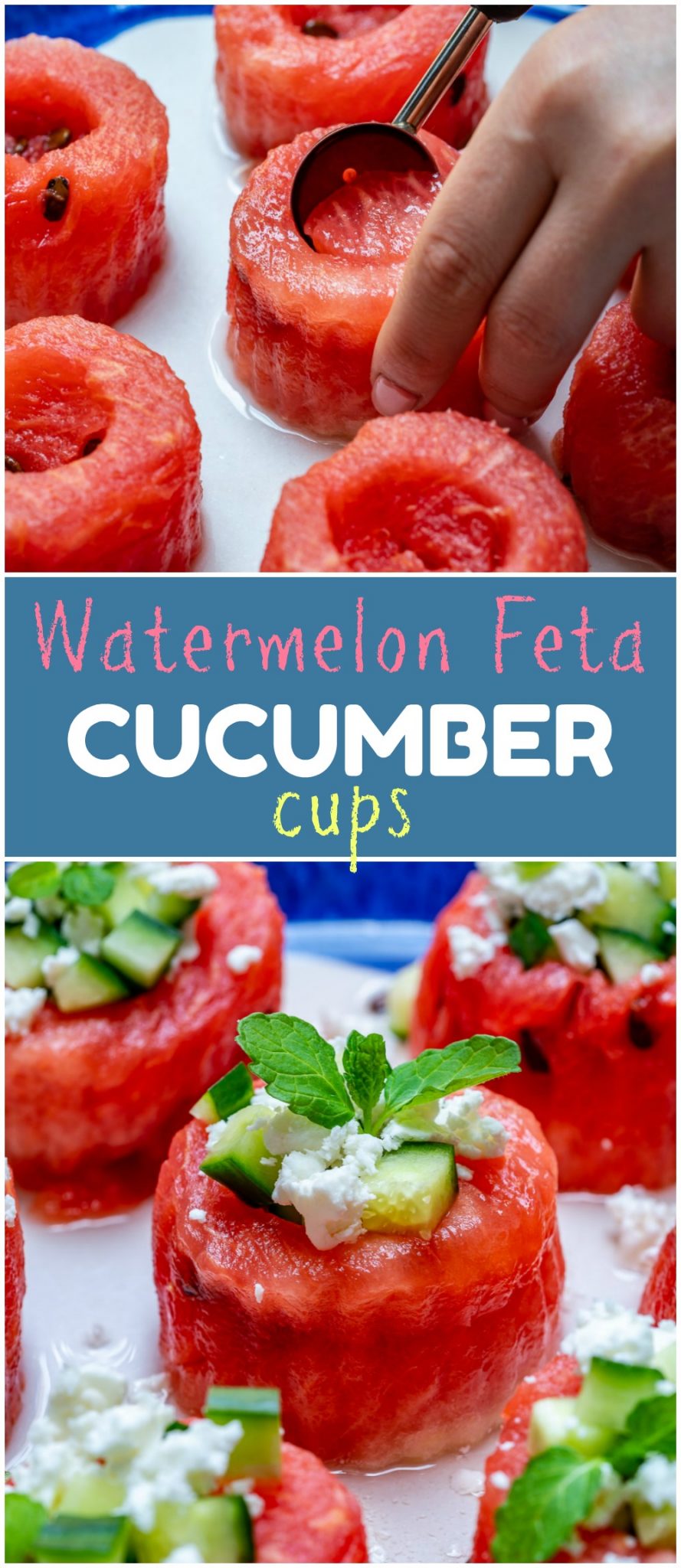 Watermelon Feta Cucumber Cups Summer Treats
