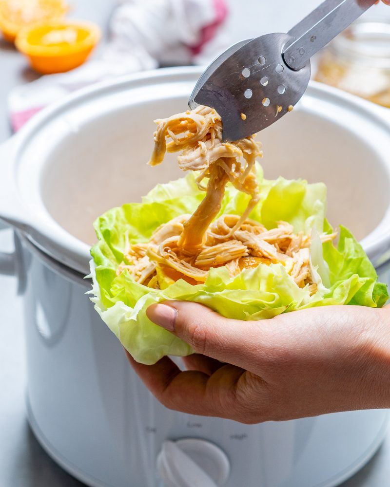 Crockpot Orange Sesame Shredded Chicken Makes Clean Eating Easy