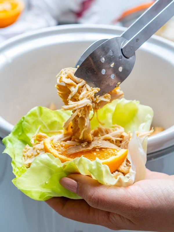 Crockpot Orange Sesame Shredded Chicken by CleanFoodCrush