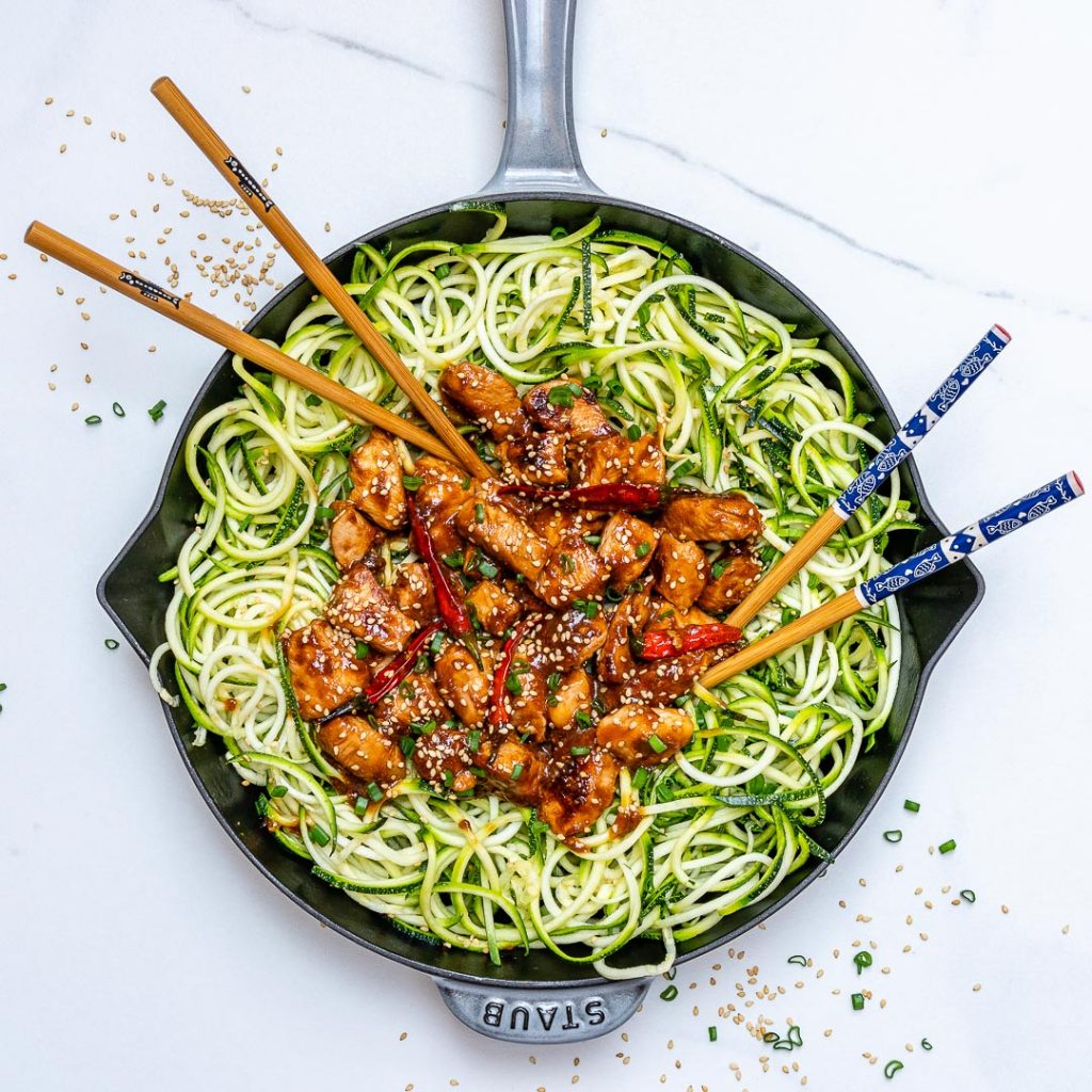 Eat Clean Kung Pao Chicken Zoodles