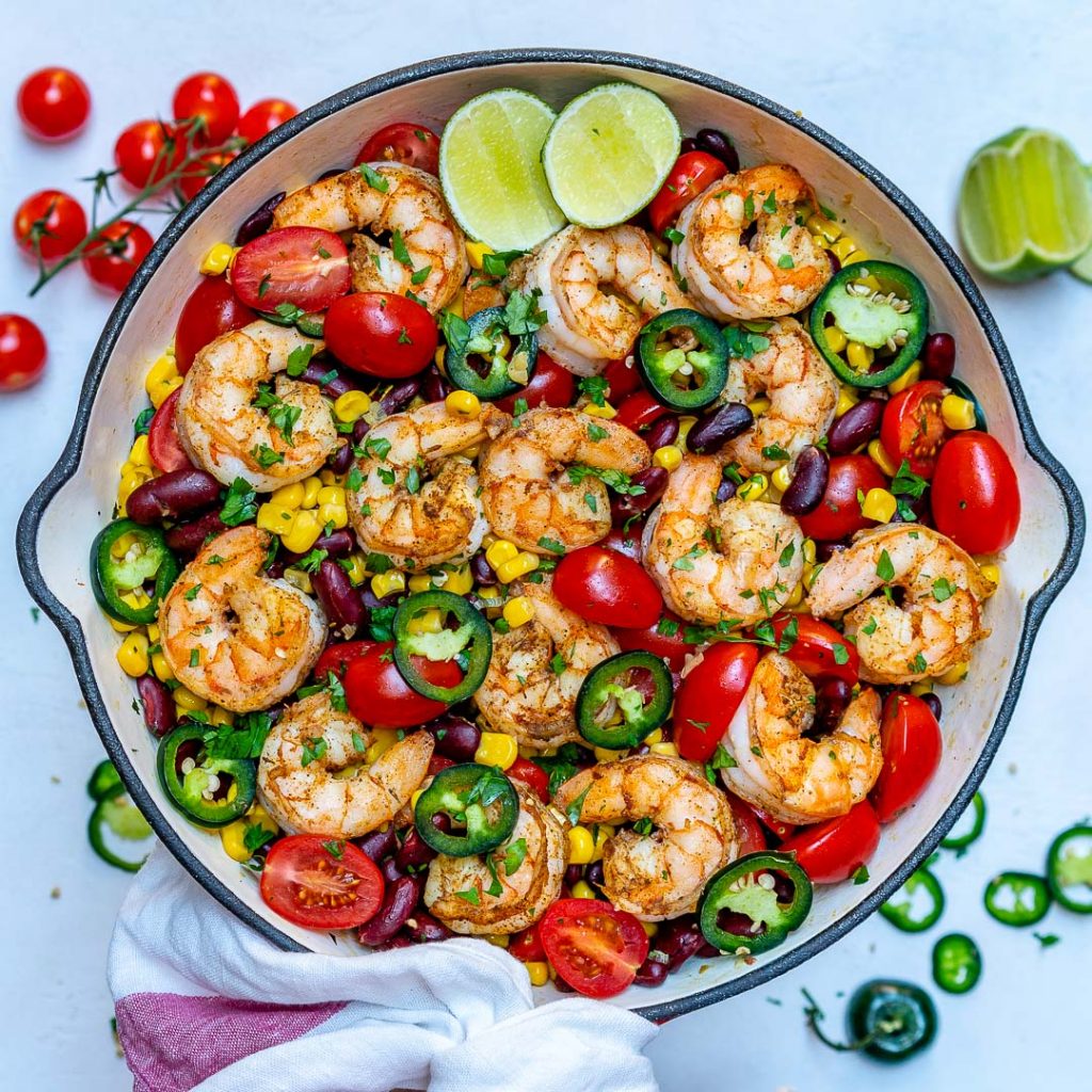 Eat Clean Spicy Shrimp Skillet