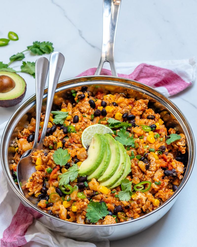 This Taco Cauliflower Rice Skillet is Bursting with Flavor! | Clean ...