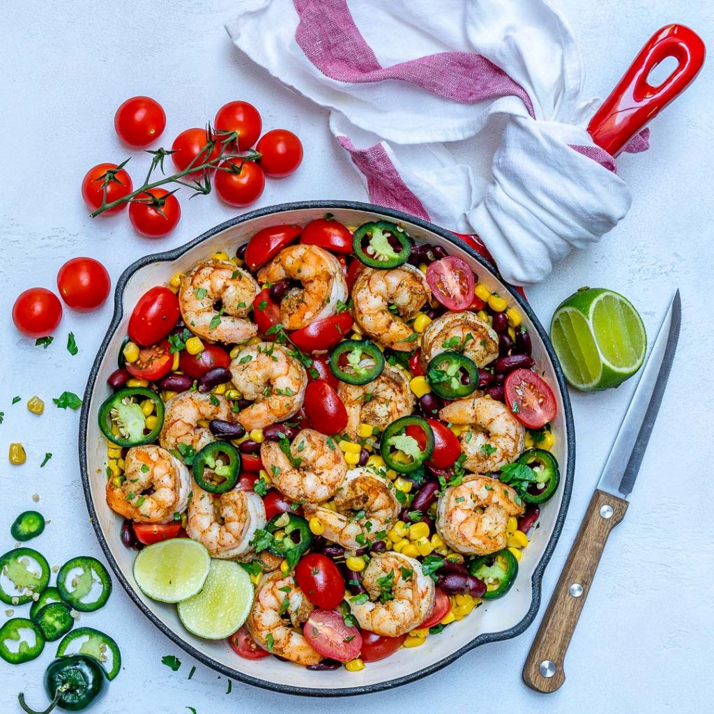 Spicy Shrimp Skillet Recipe by CleanFoodCrush