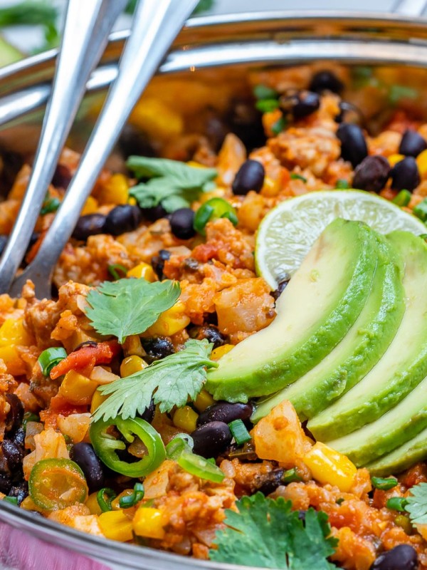Taco Cauliflower Rice Skillet Recipe by CleanFoodCrush