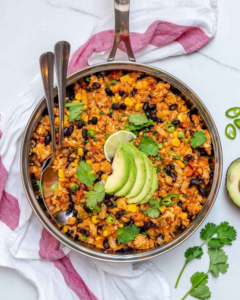 This Taco Cauliflower Rice Skillet is Bursting with Flavor! | Clean ...