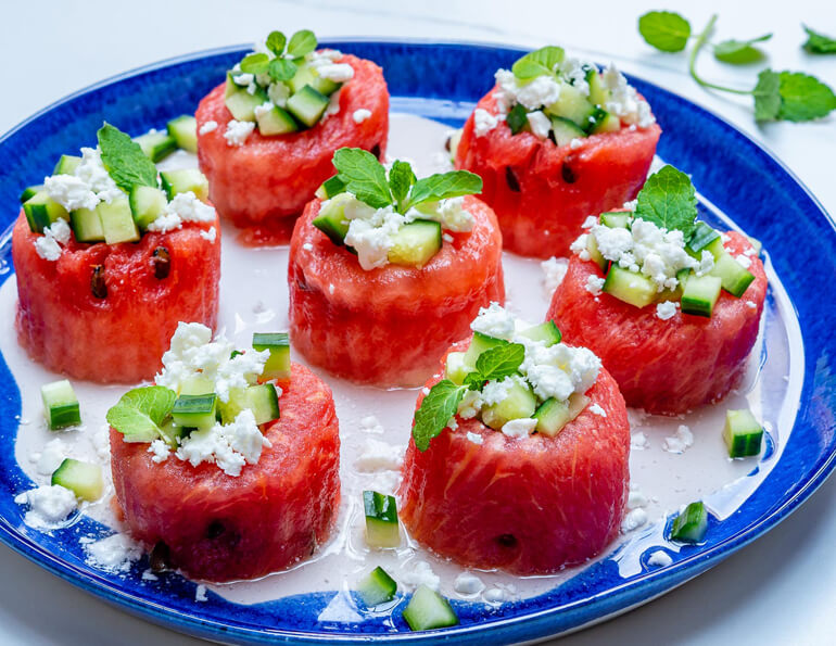 Watermelon Feta Cucumber Cups Recipes