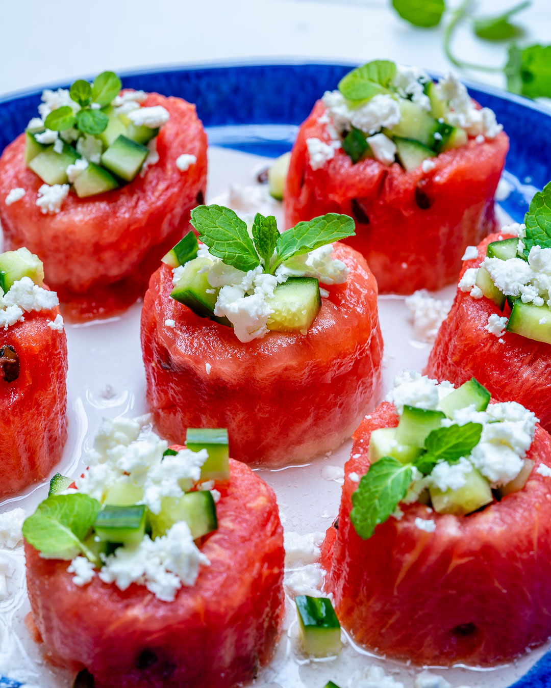 Watermelon Feta Cucumber Cups