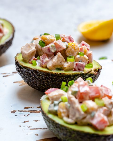 Chipotle Chicken Salad Stuffed Avocados are Perfect for Parties or a ...