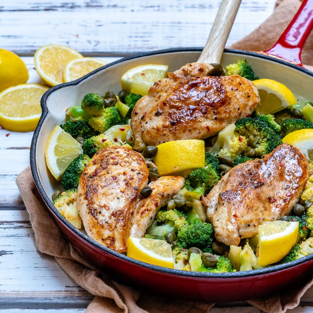 Lemony Chicken Broccoli Skillet Healthy Dinner Ideas