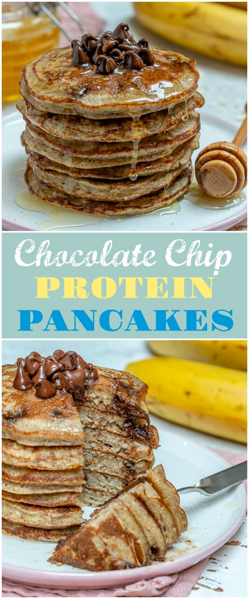 Clean Breakfast Chocolate Chip Protein Pancakes