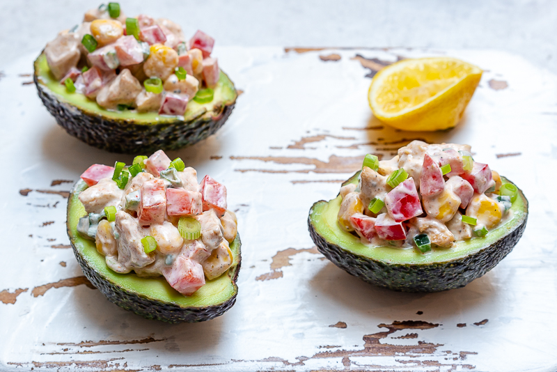 Clean Chipotle Chicken Salad Stuffed Avocados Recipe