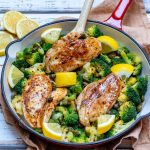 Eat Clean Lemony Chicken + Broccoli Skillet Meal