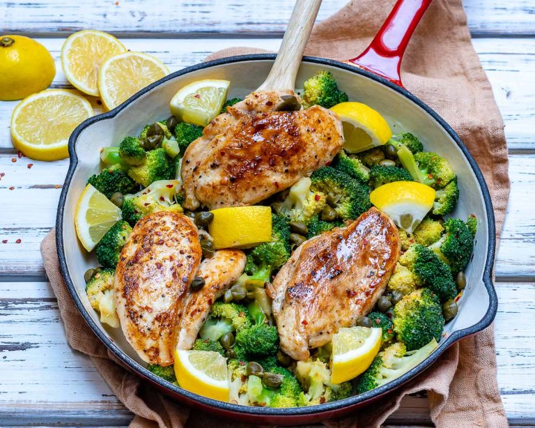 Lemony Chicken + Broccoli Skillet Meal for Clean Eating Success ...