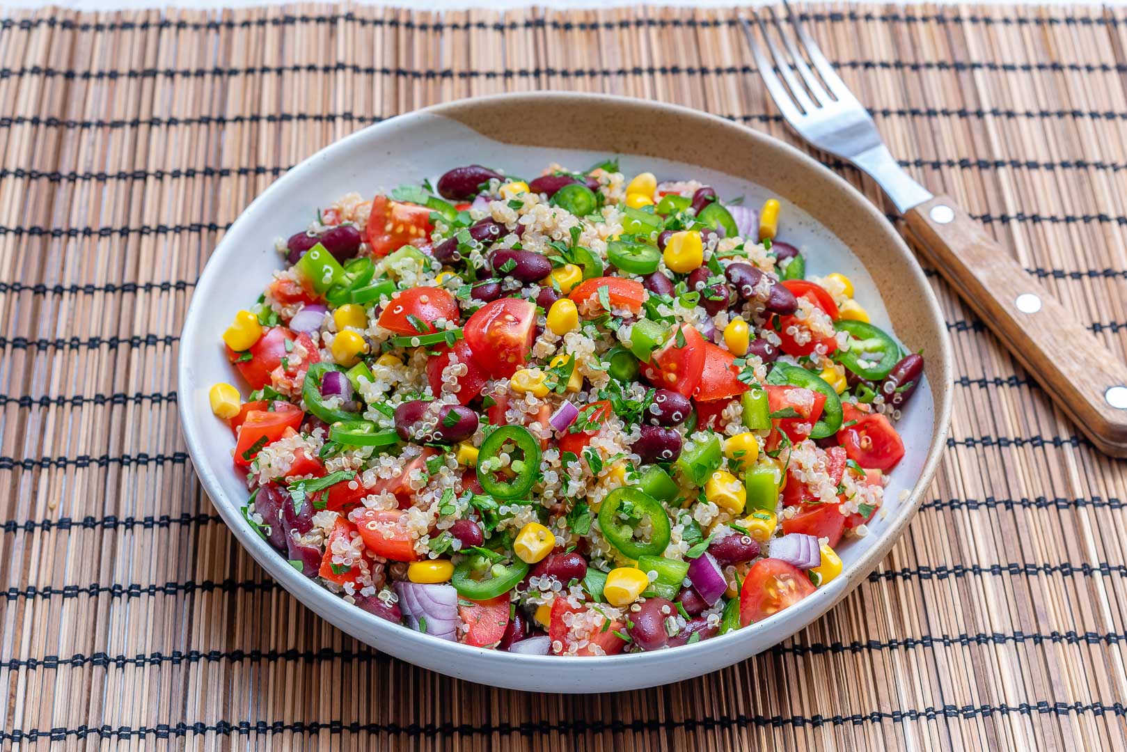Quinoa Red Bean Veggie Salsa is Super Flavourful and Clean Eating