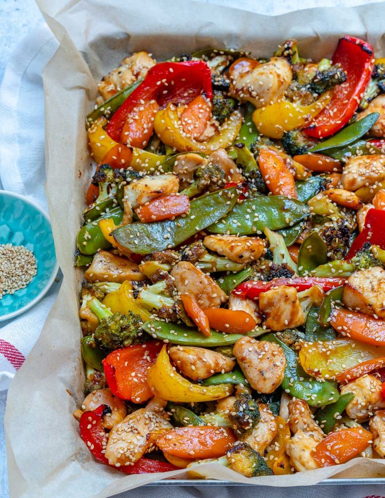 Clean Eating Sheet Pan Teriyaki Chicken + Veggie Stir Fry! | Clean Food ...