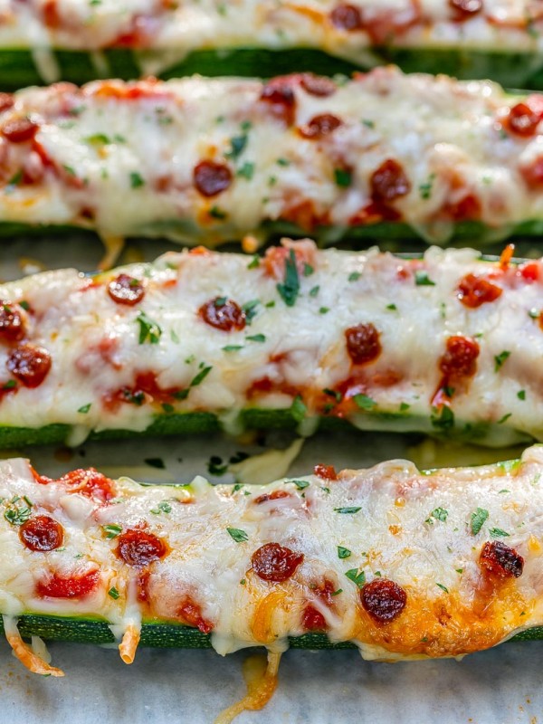 Pizza Zucchini Boat Healthy Recipe