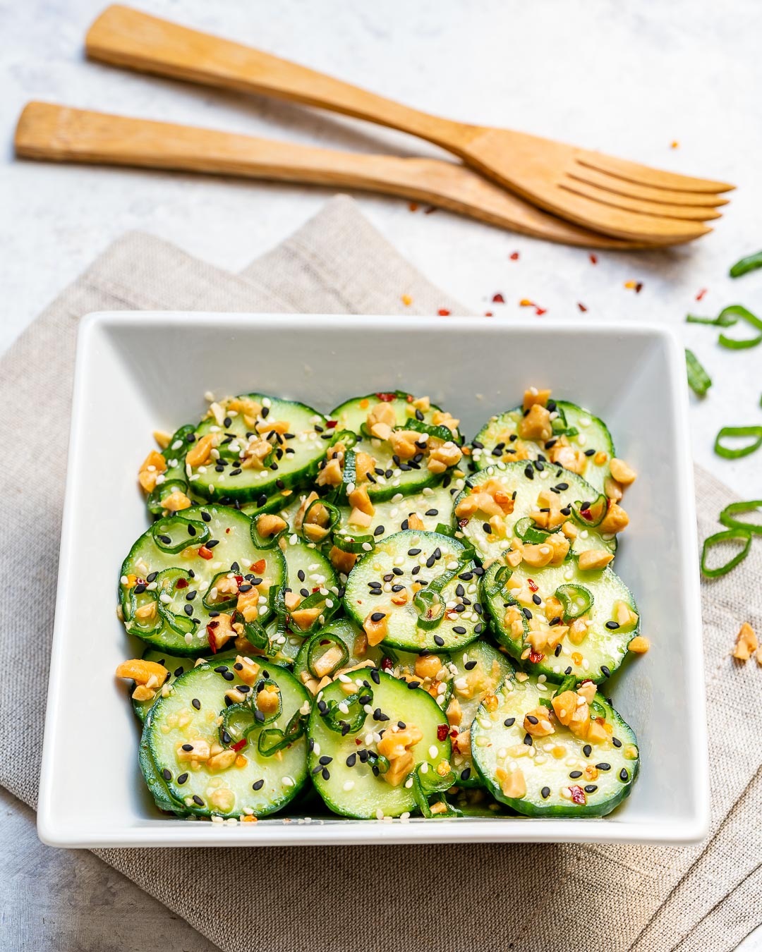 Eat Clean Tangy Sesame Cucumber Salad