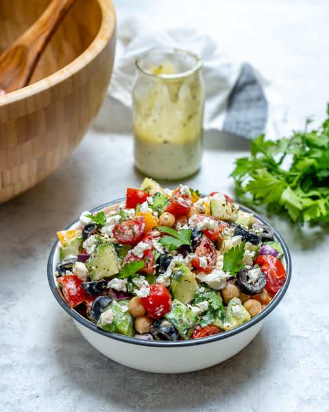 This Clean Eating Greek Chickpea Salad is Fresh, Light and Tangy ...