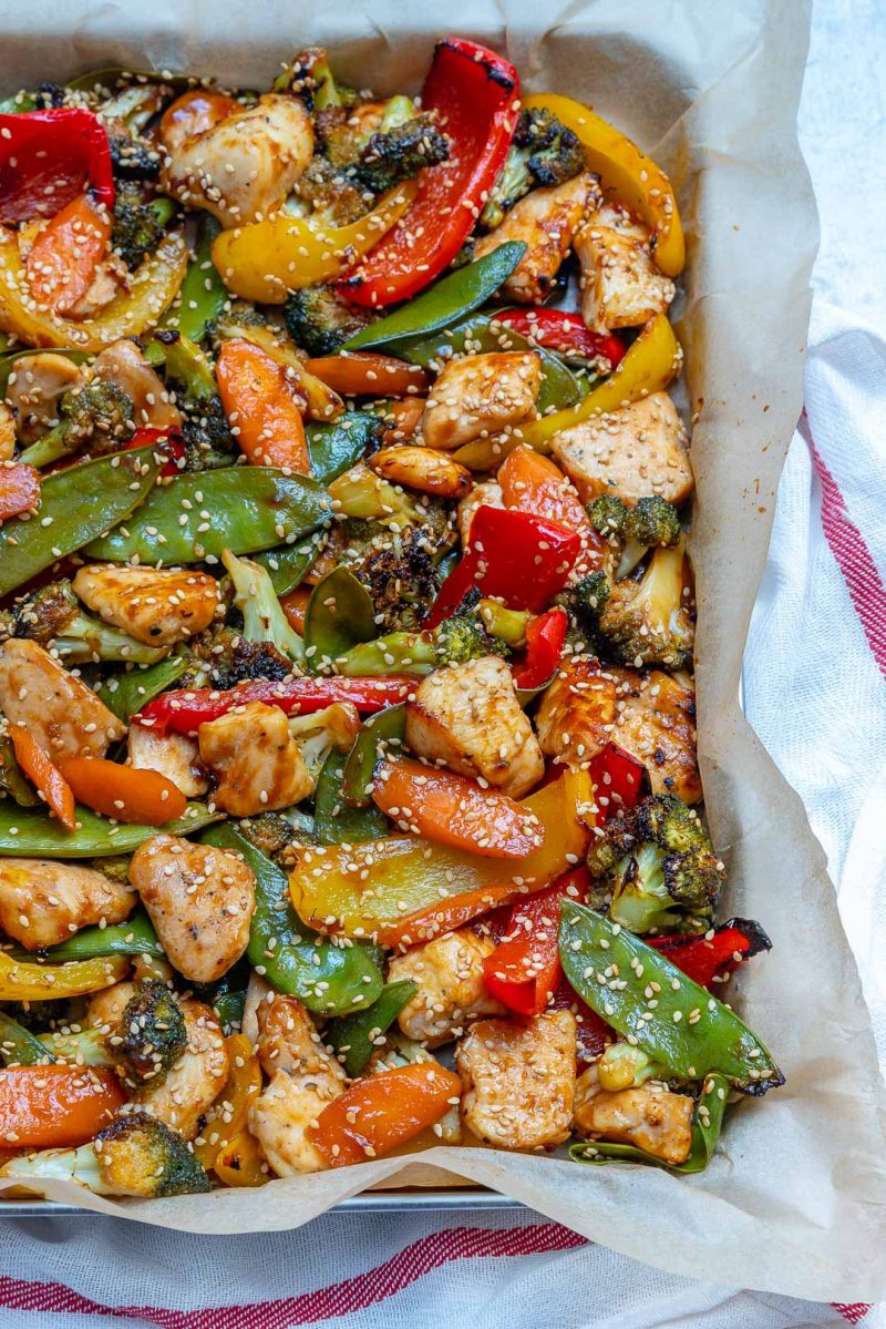 Clean Eating Sheet Pan Teriyaki Chicken + Veggie Stir Fry! | Clean Food ...