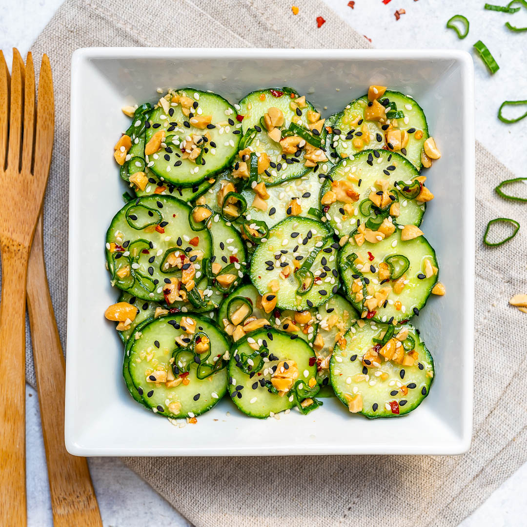 Clean Tangy Sesame Cucumber Salad for Weight Loss