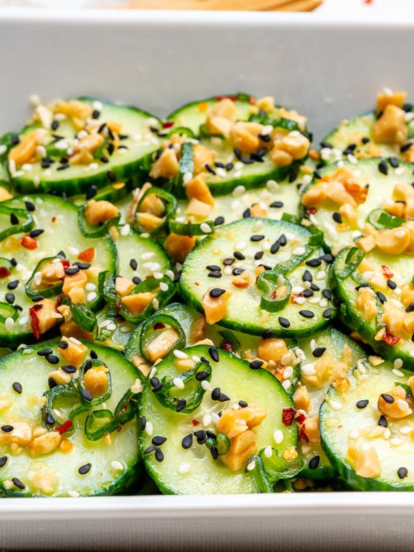 Tangy Sesame Cucumber Salad by CleanFoodCrush