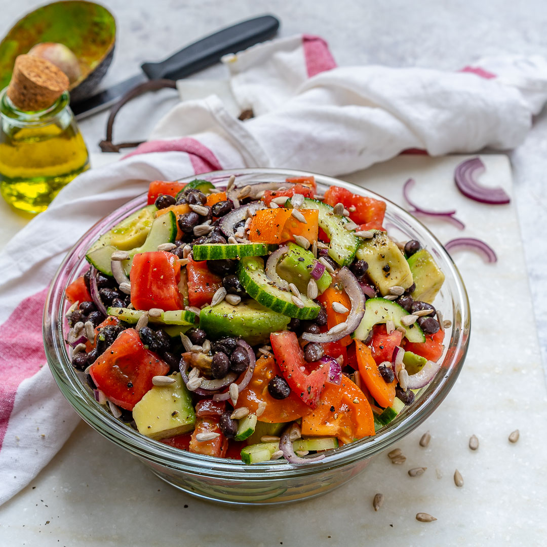 Healthy Avocado Black bean salad bowl