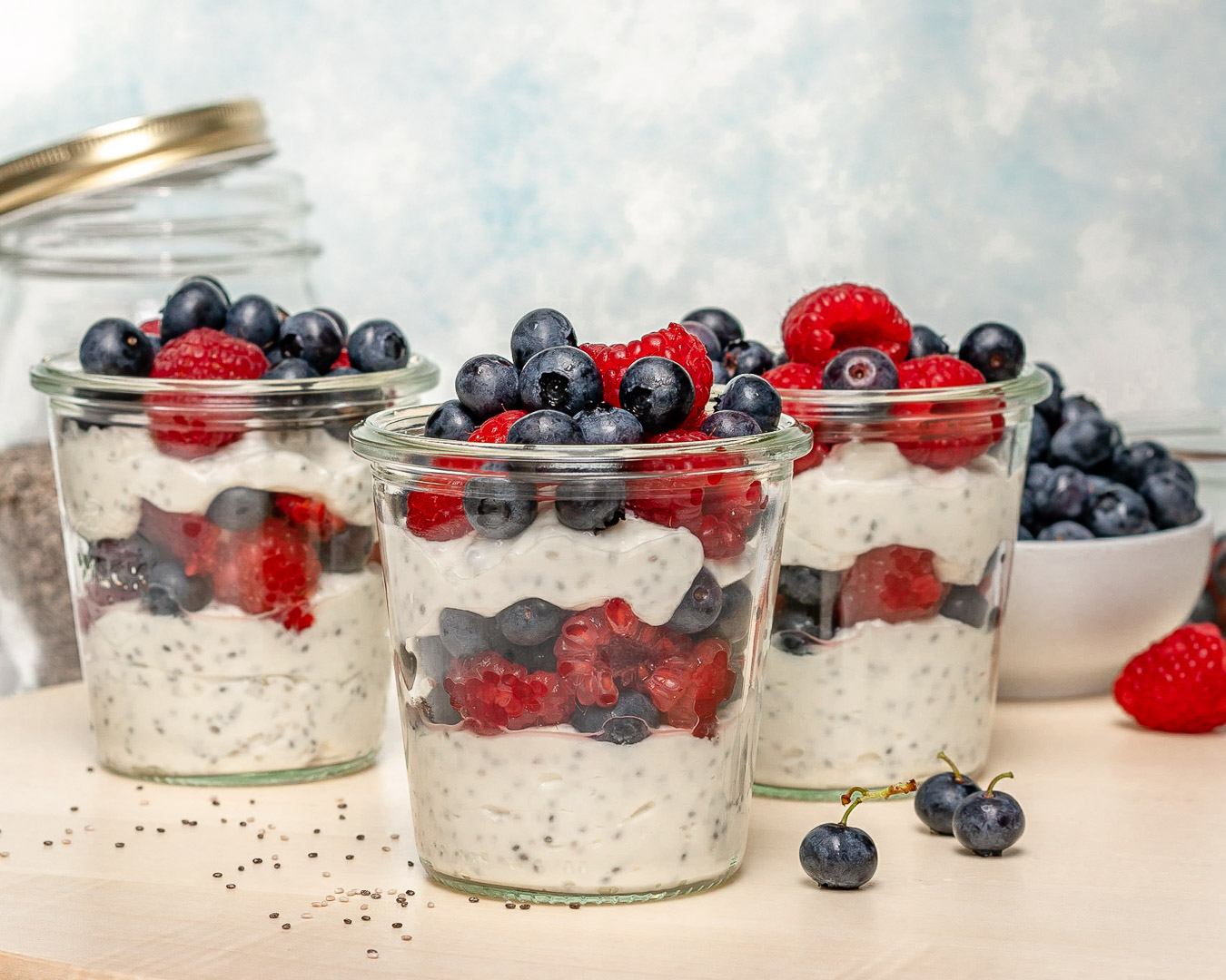 Clean Eats Berry Parfait Chia Jars