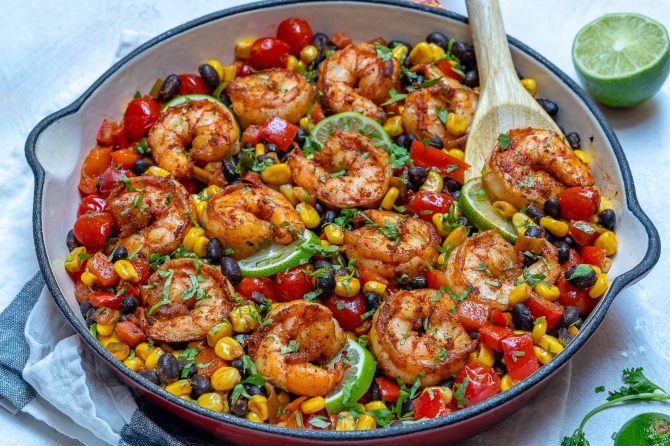 One-Pan Shrimp Burrito Skillet is Great for Clean Eating Meal Prep ...