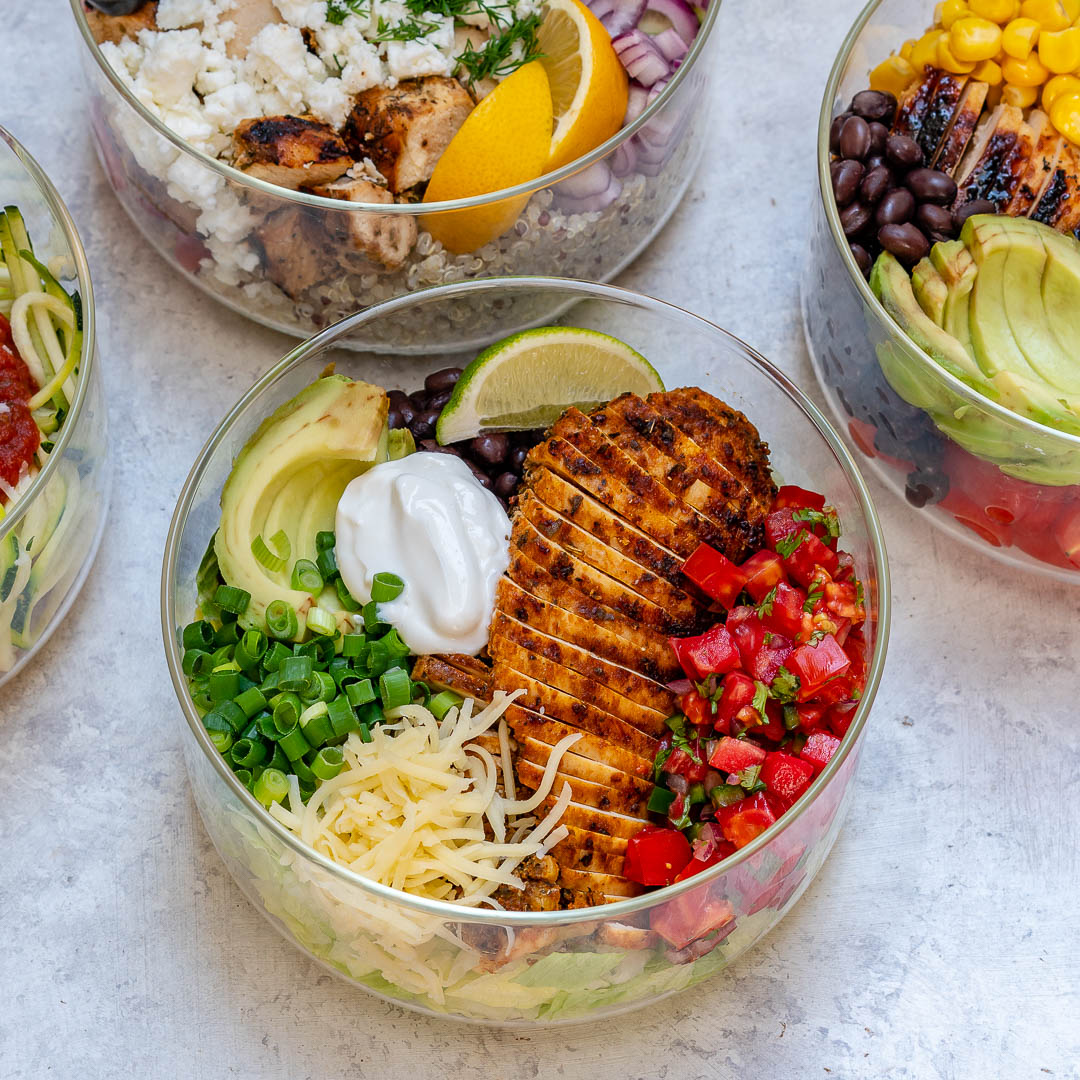 Grilled Chicken Burrito Salad Bowl Food Prep