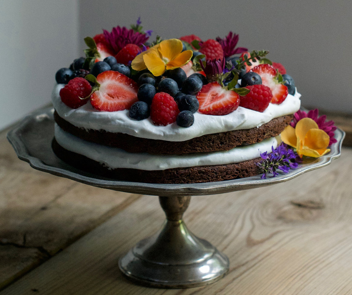 This Summer Chocolate Cake with Coconut Whipped Cream Frosting is Perfection! Clean Food Crush