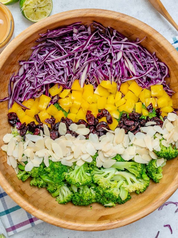 Clean Broccoli + Red Cabbage Salad with Tangy PB Dressing Recipes