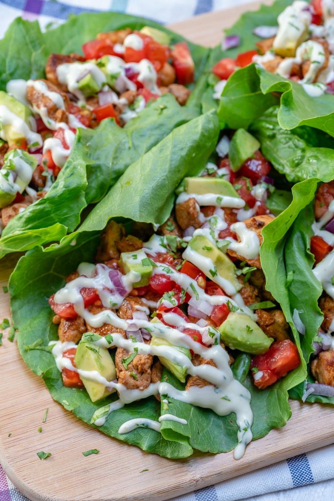 These Chipotle Chicken Lettuce Wraps + Cilantro Lime Sauce are ...