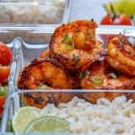 Clean Eats BBQ Shrimp + Limey Avocado Salsa Meal Prep Bowls