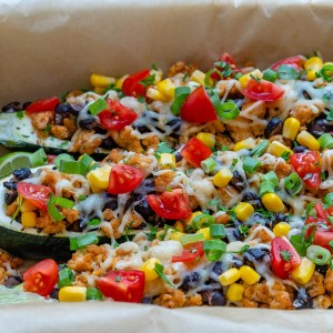 Clean Eats Turkey Taco Zucchini Boats