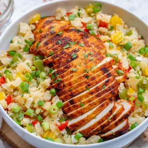 Clean Sweet Paprika Chicken + Cauli Rice Bowls