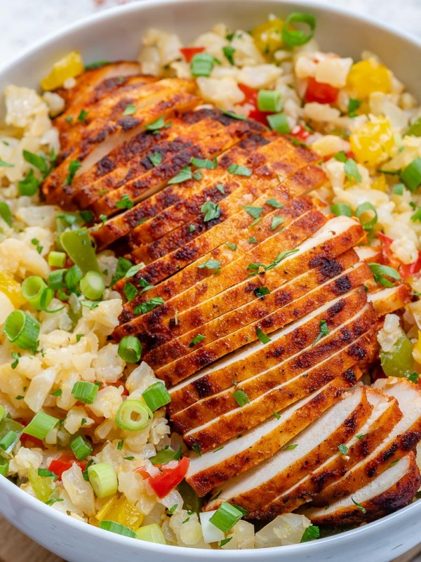 Clean Sweet Paprika Chicken + Cauli Rice Bowls