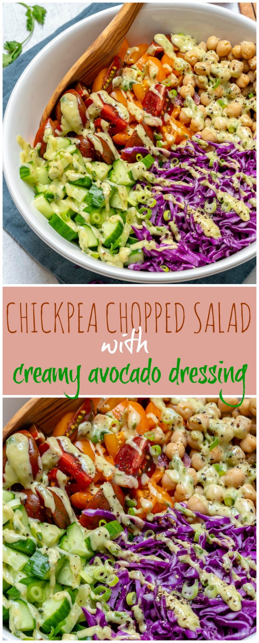 Healthy Chickpea Chopped Salad Creamy Avocado Clean Recipe