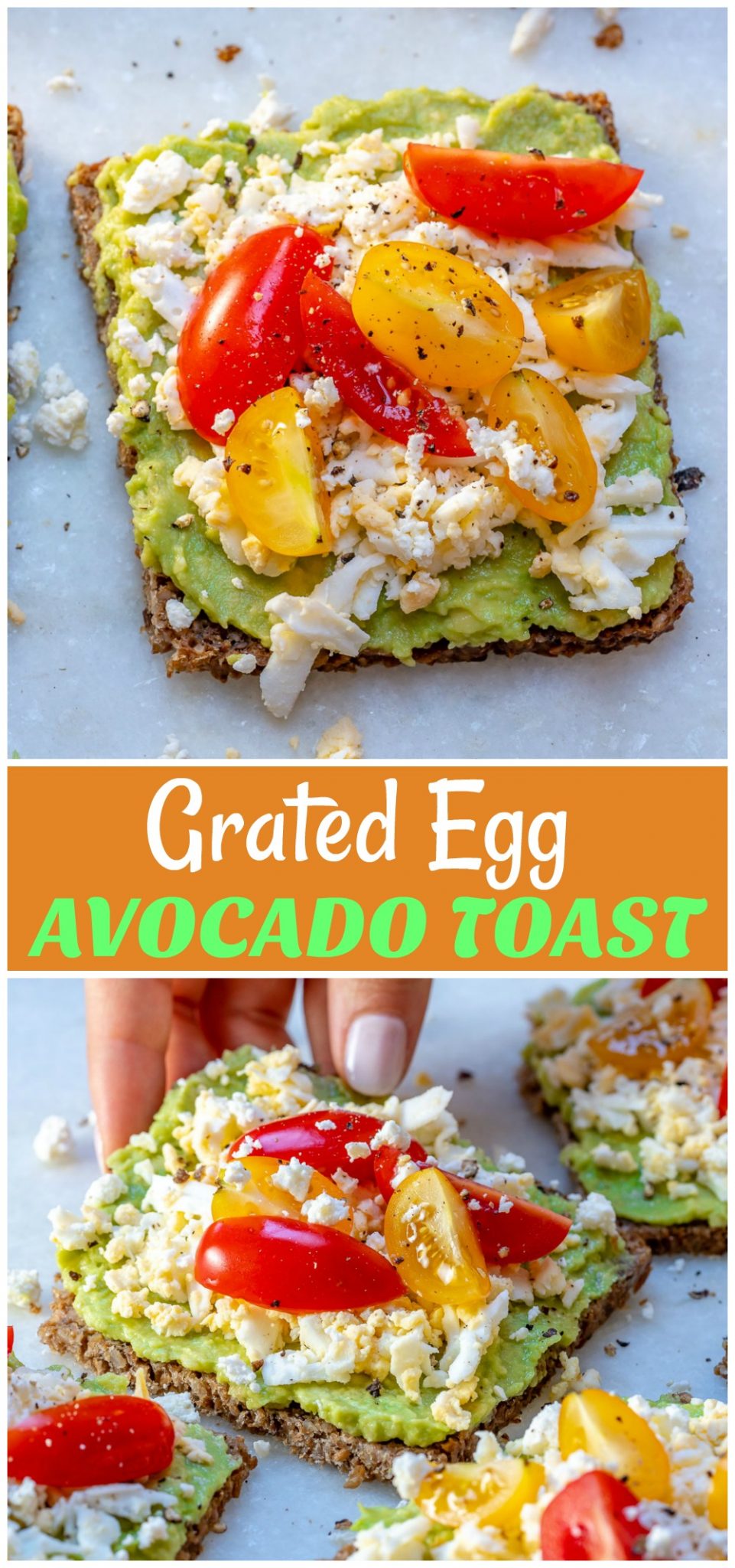 Grated Egg Avocado Toast Clean Protein Snack