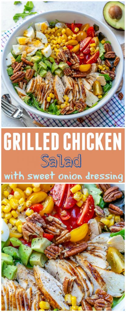 Grilled Chicken Salad + Homemade Sweet Onion Dressing = WINNER! | Clean ...